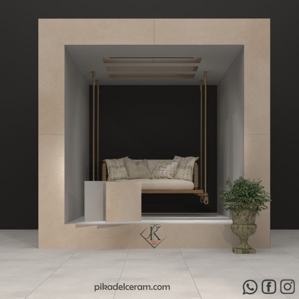 سرامیک پرسلان محوطه کرم و خاکستری
