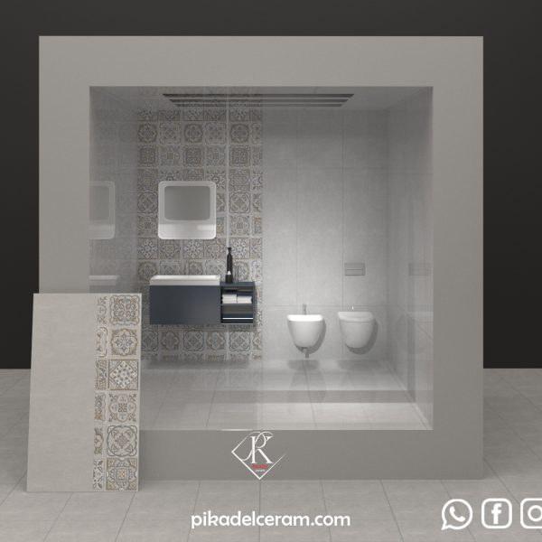 ولا کاشی دیواری خاکستری براق 30*90 کارخانه آپادانا سرام برند پیکادل سرام