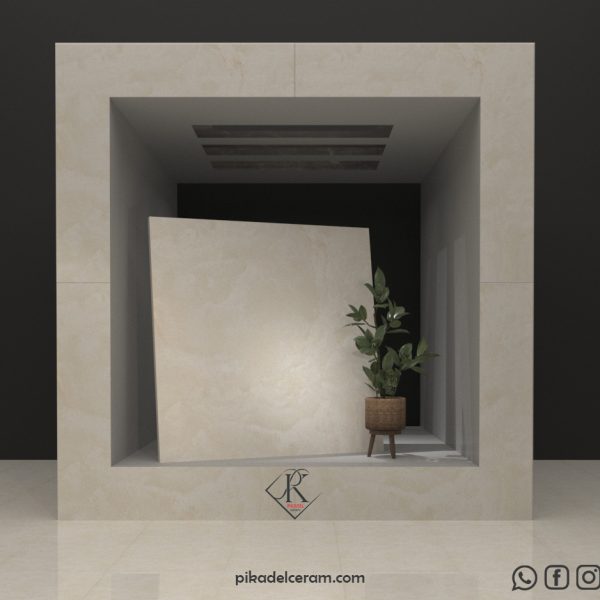 ایکاروس سرامیک پرسلان 80*80 براق کرم کارخانه آپادانا سرام برند پیکادل سرام