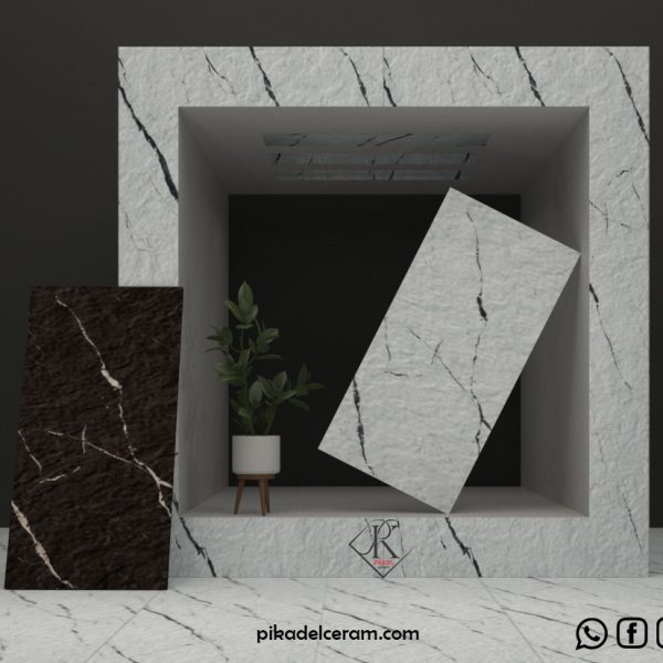 ناسا سرامیک مشکی و سفید پانچ 60*120 کارخانه آپادانا سرام برند پیکادل سرام