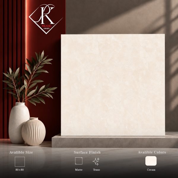 سرامیک کف پرسلان 80*80 براق و مات کرم آریل