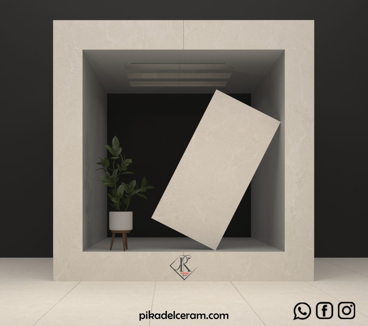 پانیذ سرامیک پرسلان کرم 120*60 مات