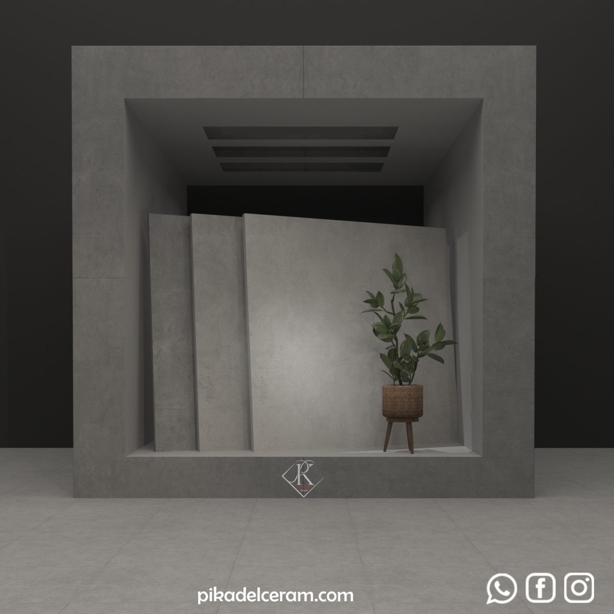 سرامیک پرسلان خاکستری تیره و روشن 80*80