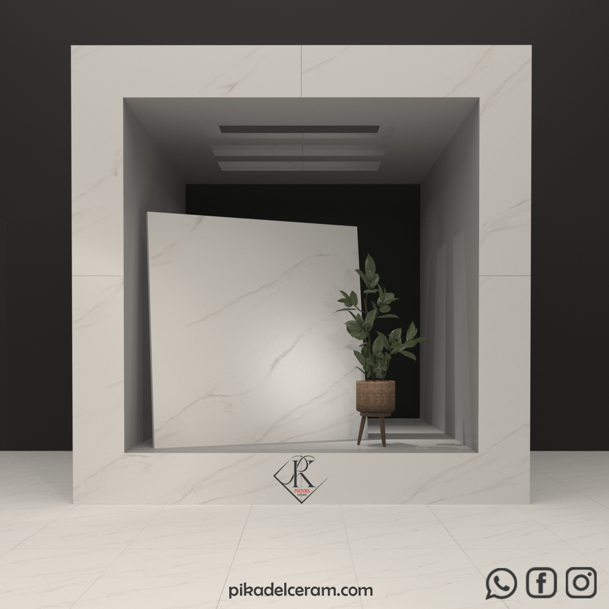 سرامیک پرسلان سفید کلکته 80*80 مات